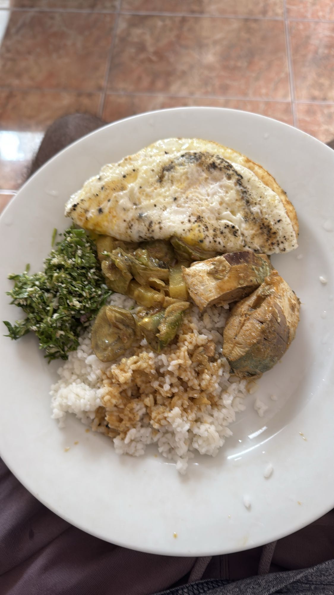 Rice, Fish & Egg Plate