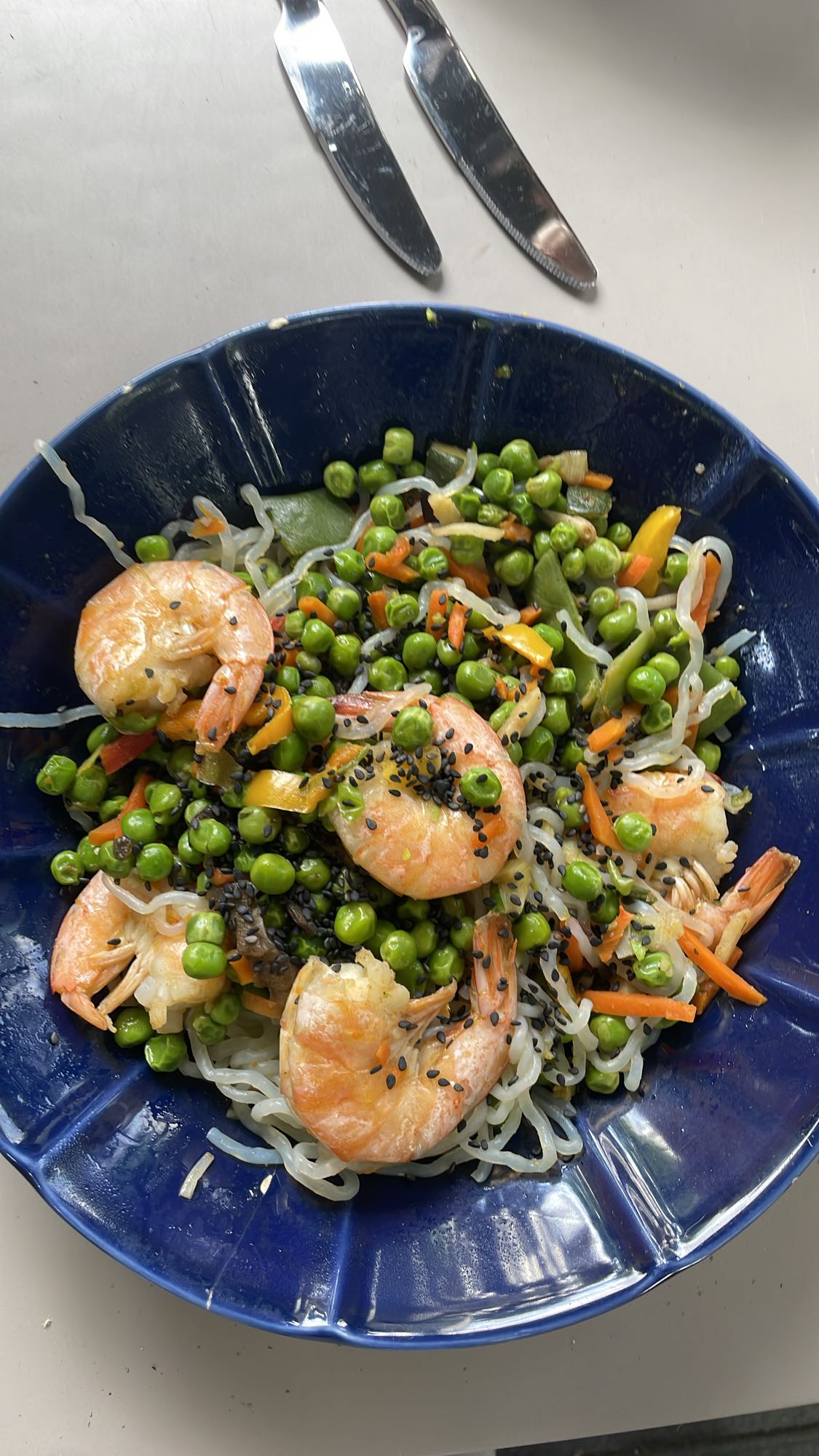 Krewetki z warzywami