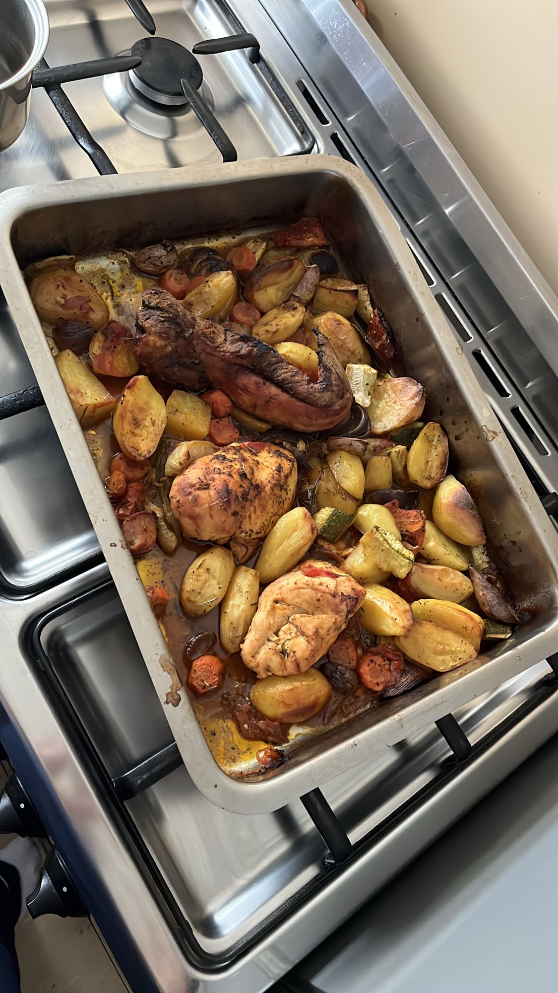 Poulet rôti et légumes