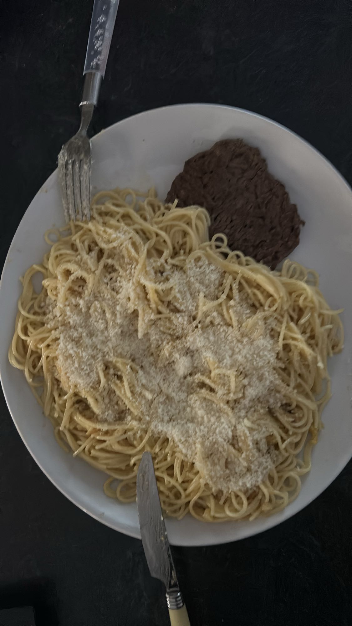 Spaghetti au steak et parmesan