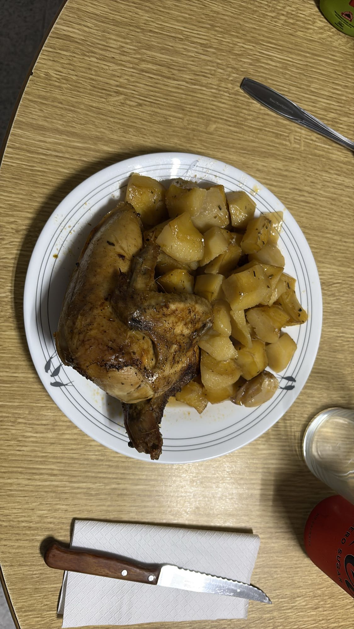 Pollo y arroz basmati al horno con aceite de spray