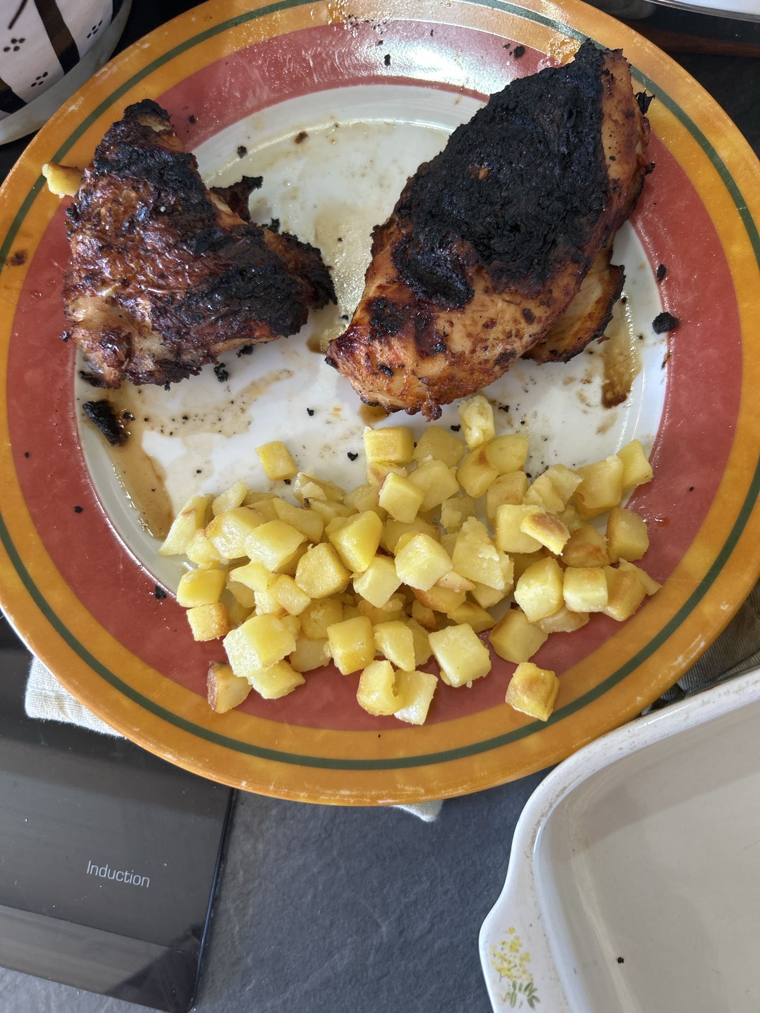 Poulet grillé et pommes