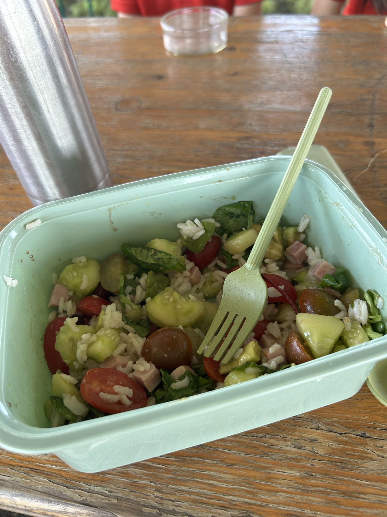 Salade riz jambon légumes