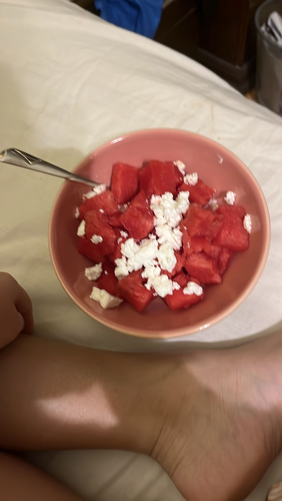 Watermelon cottage cheese bowl