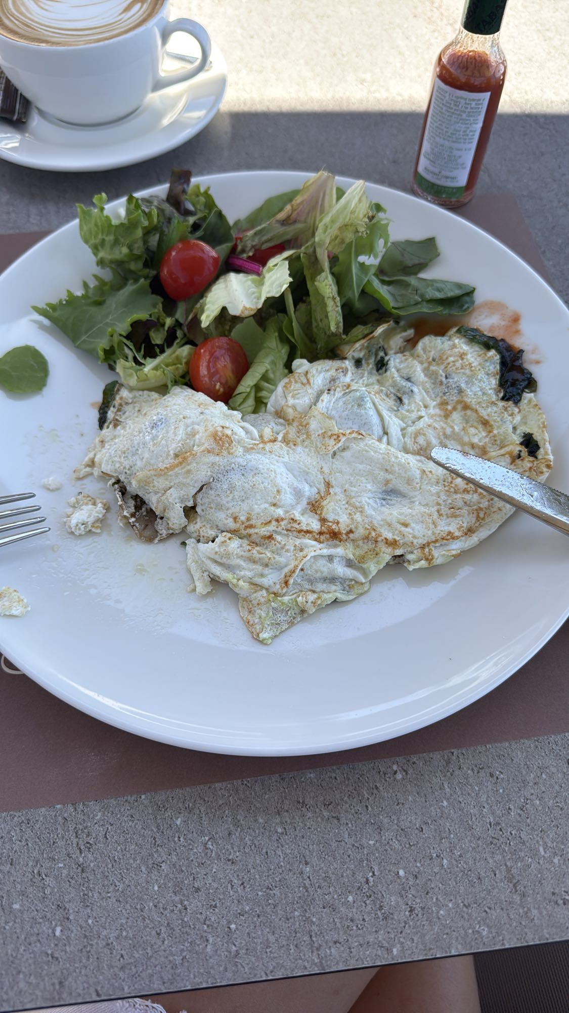 Egg white omelette salad