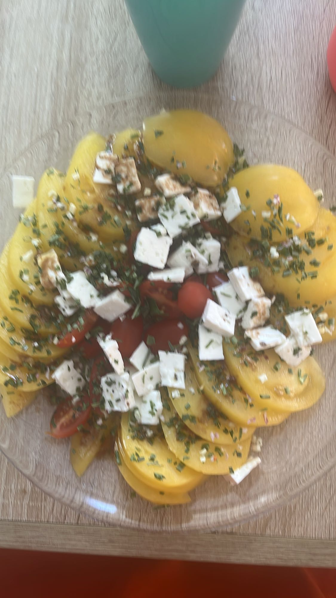 Salade tomate jaune feta
