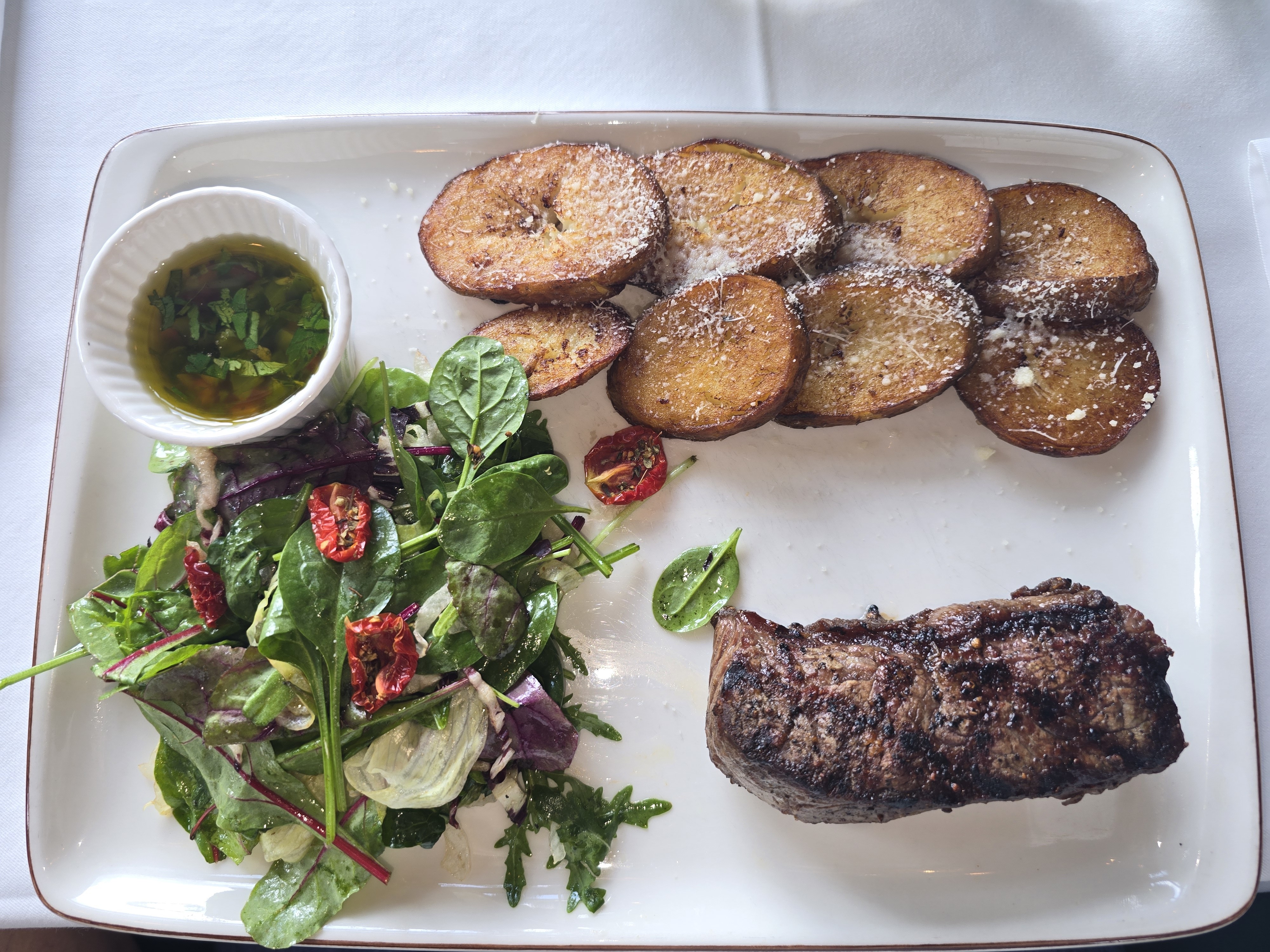 Steak, Potatoes & Salad Plate