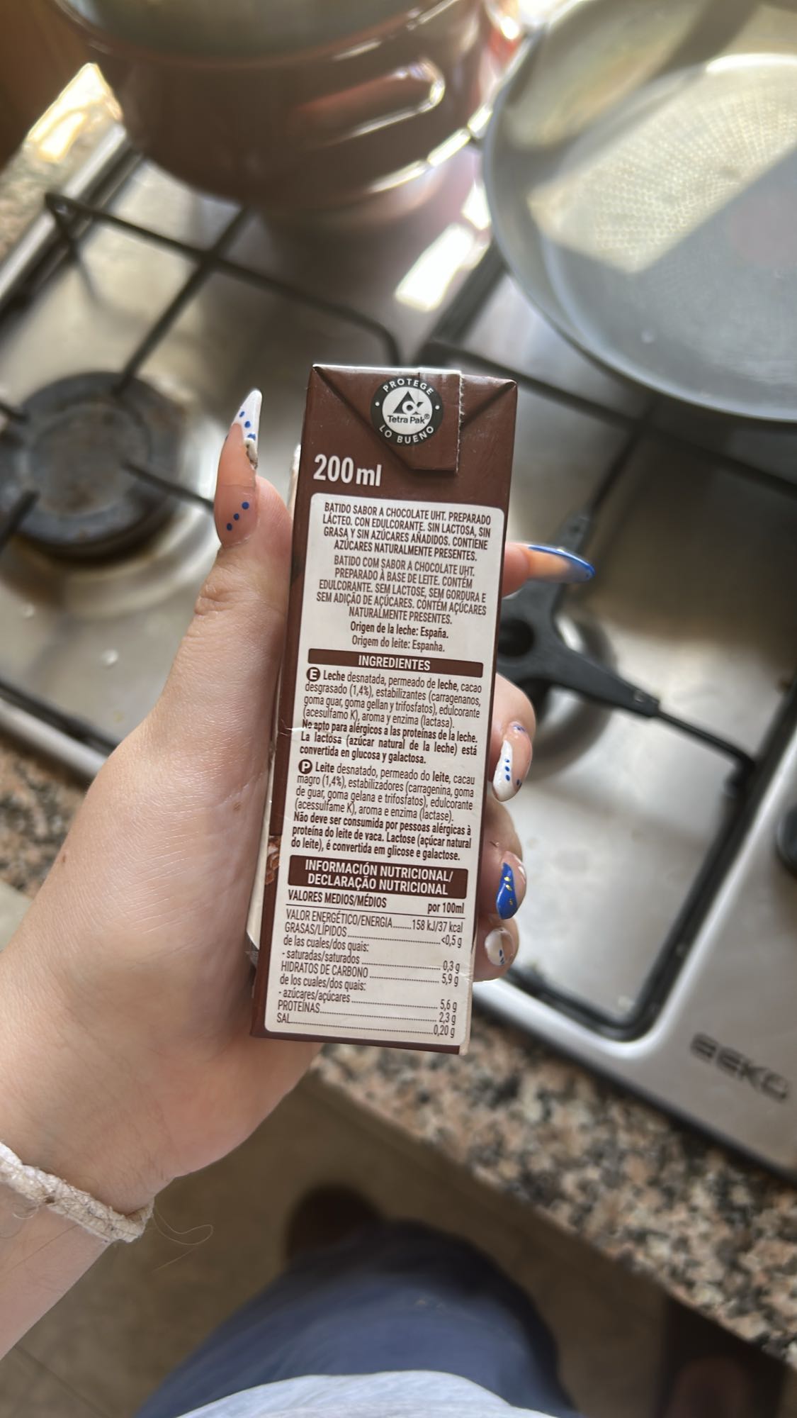 batido chocolate sin lactosa