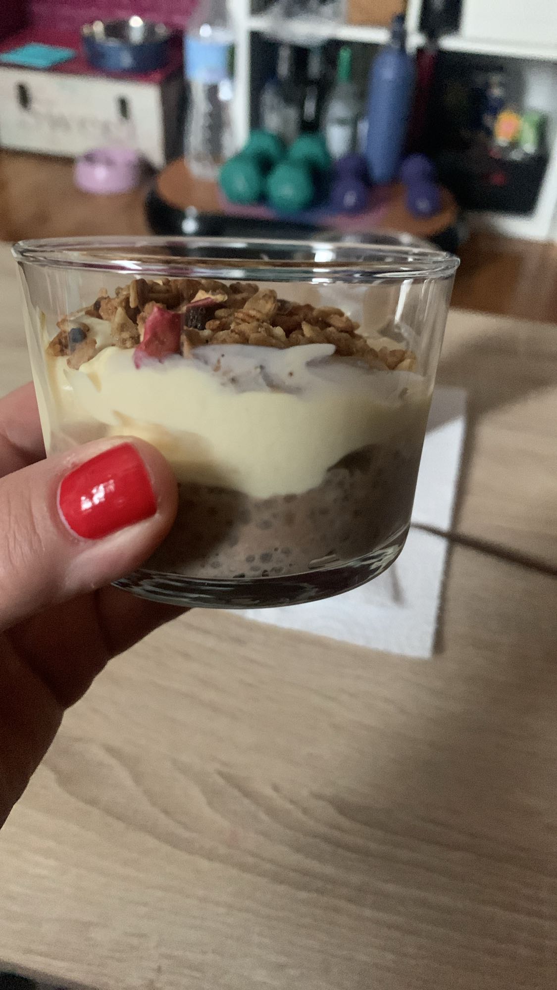 vaso de yogur y chía