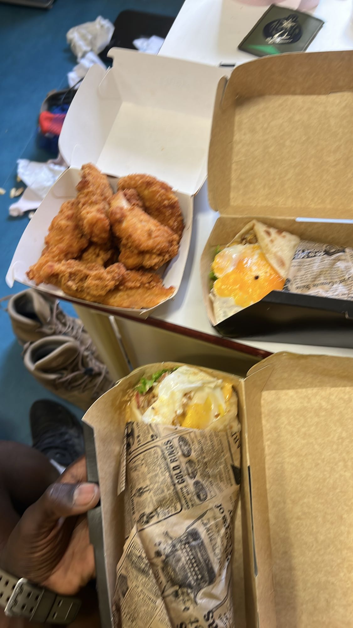 Wraps et poulet frit