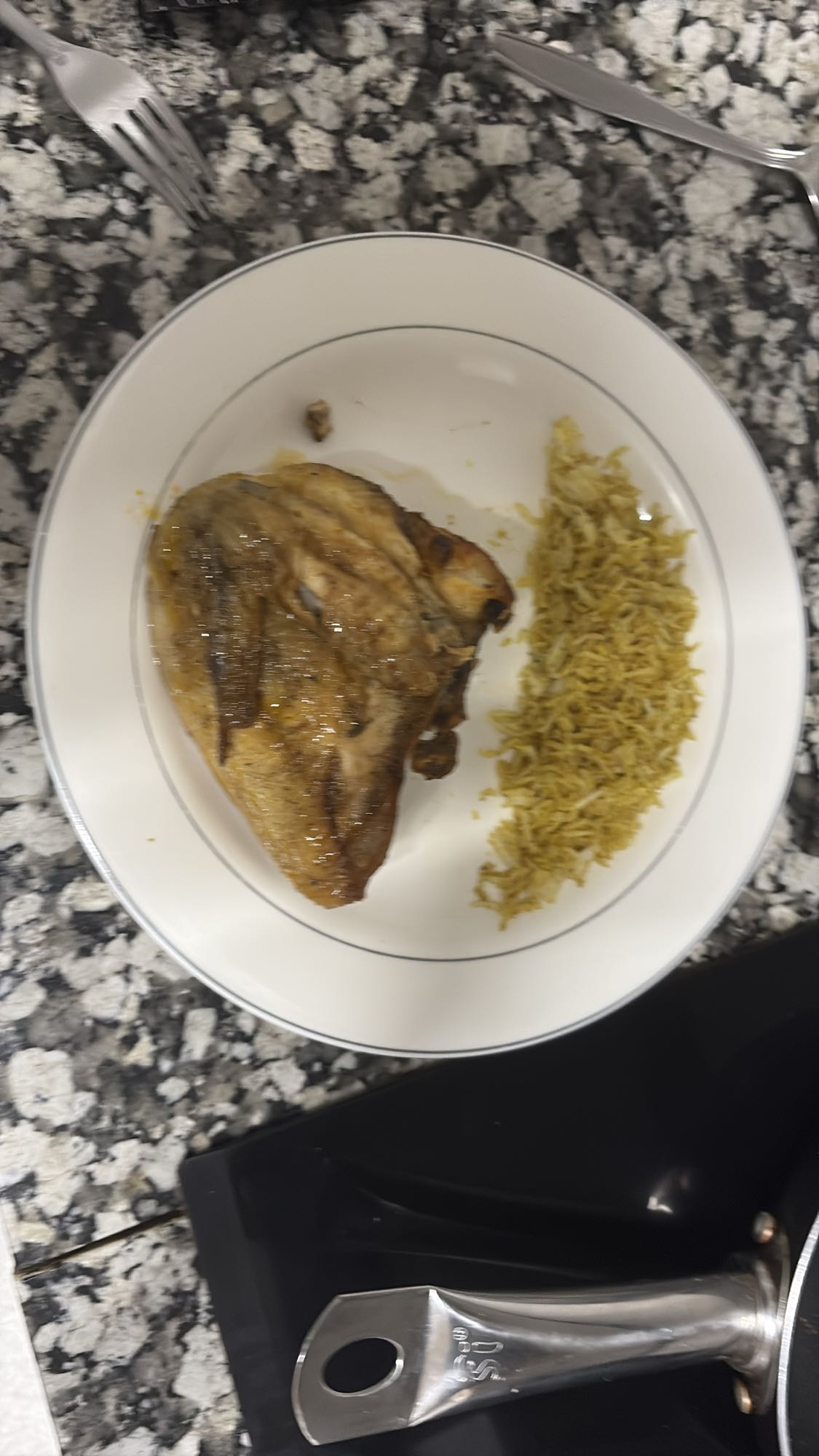 Pechuga de pollo al horno con arroz