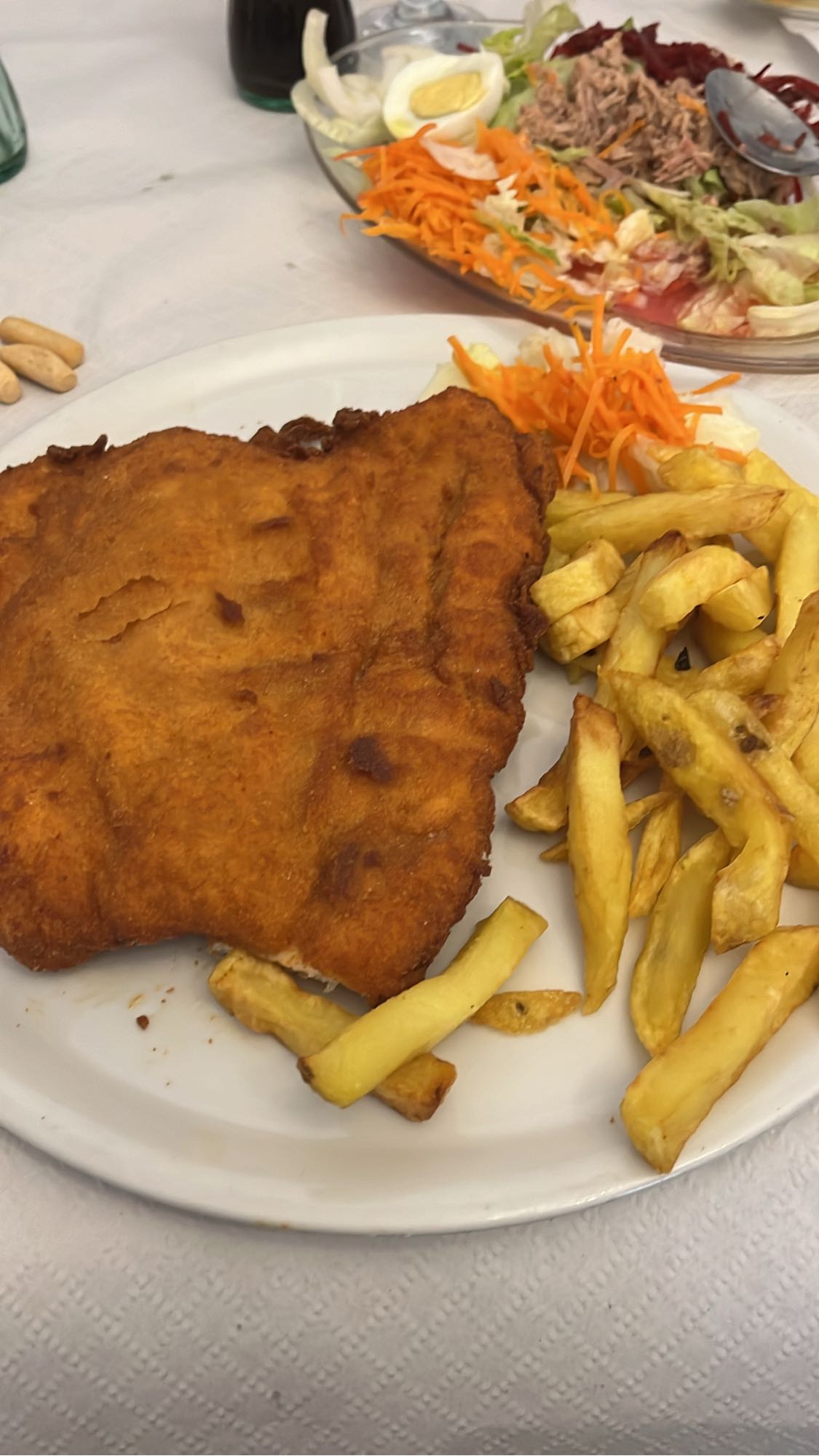 Escalope empanado con papas