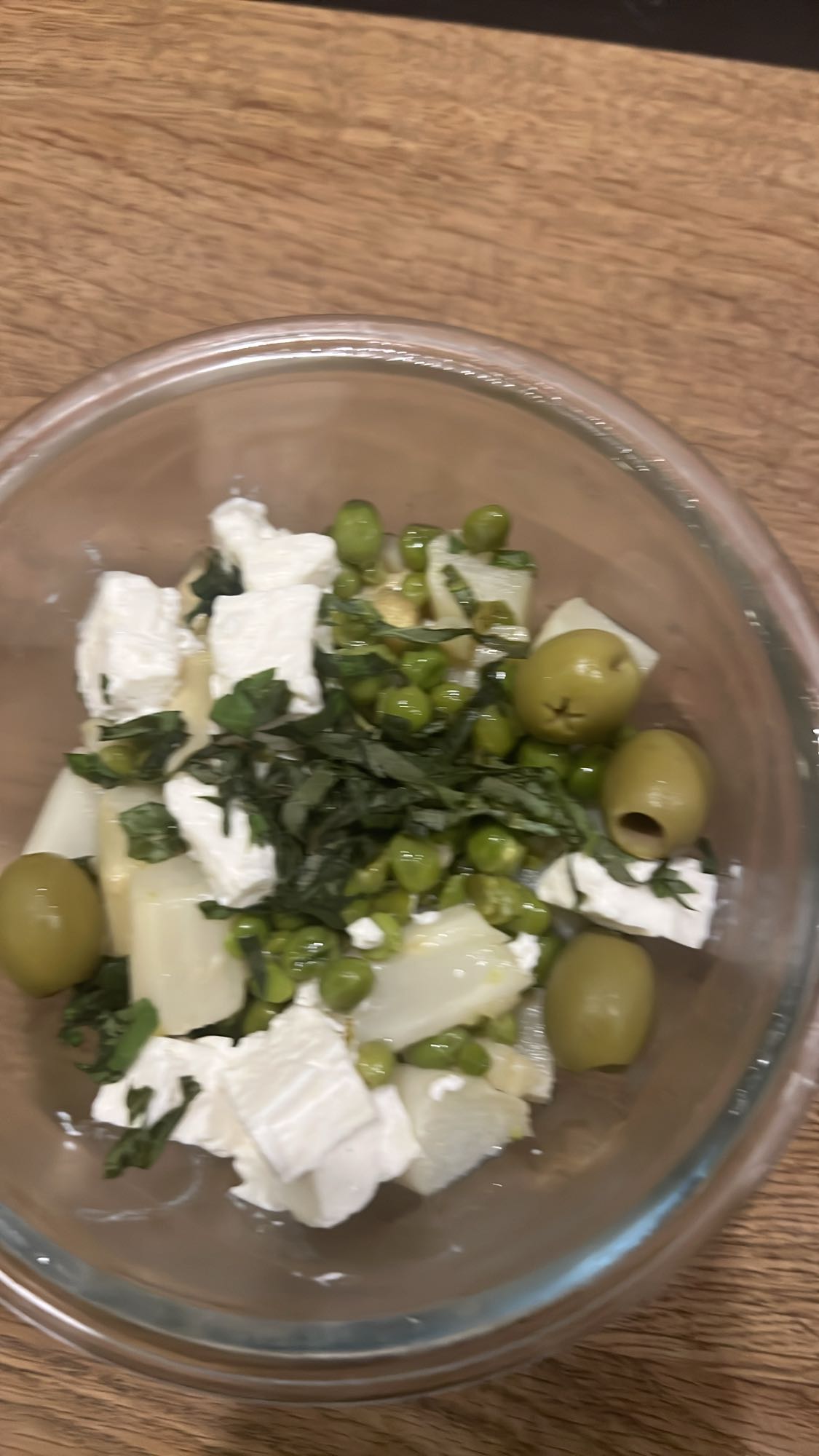 Salade feta petits pois