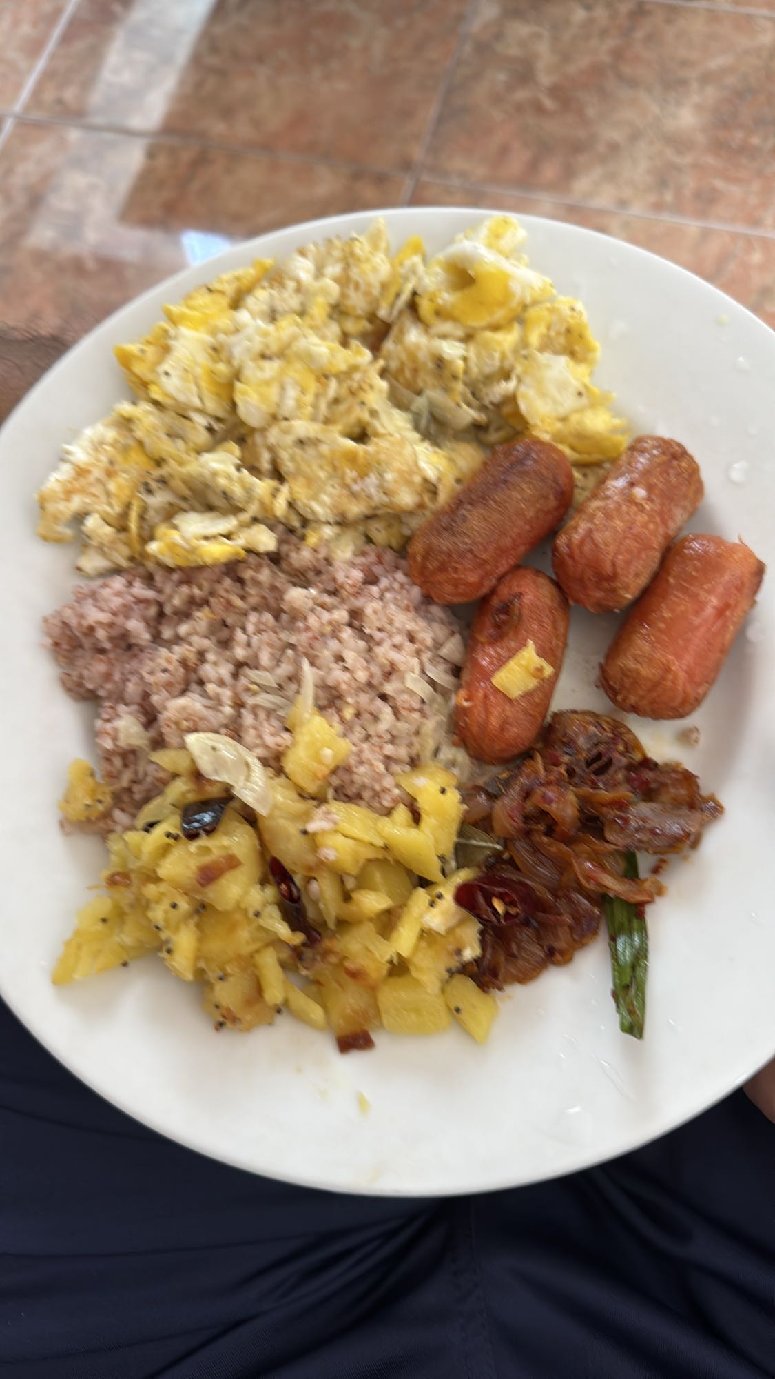 Eggs, Sausages & Rice Plate