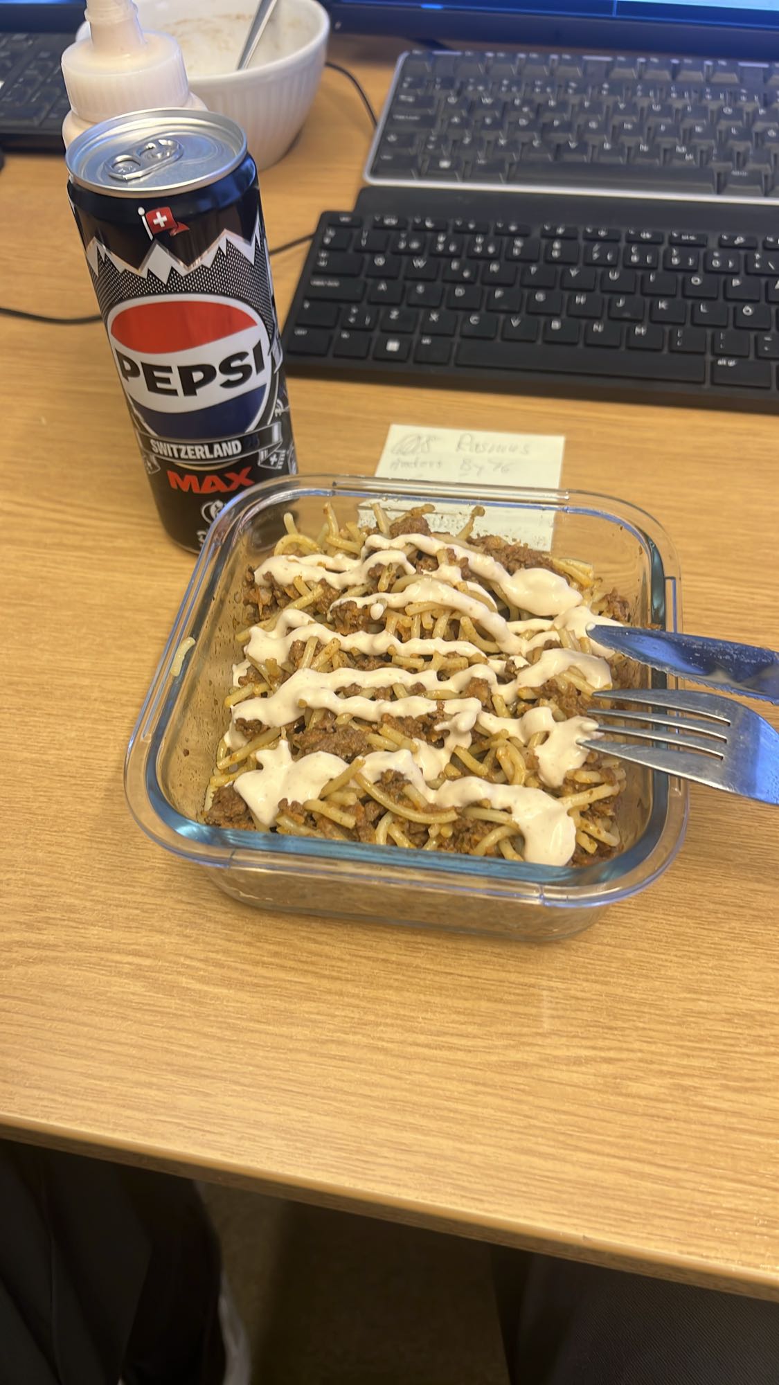 Köttfärspasta med Pepsi