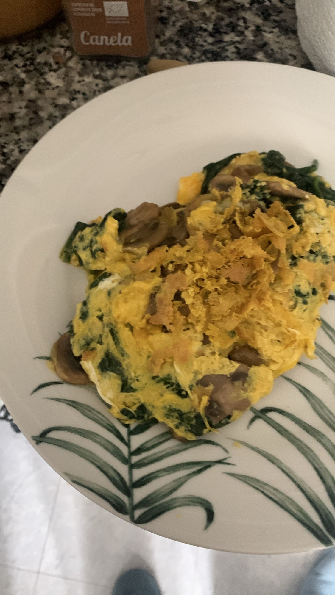 Tortilla con espinacas