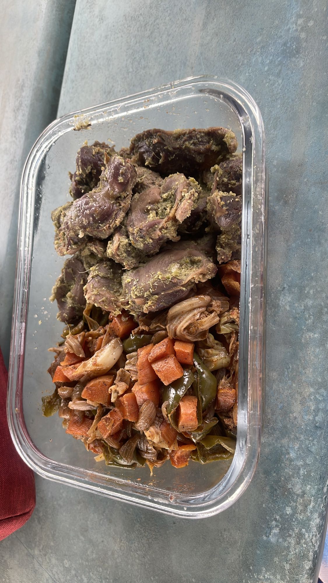 Gizzard with mixed veggies