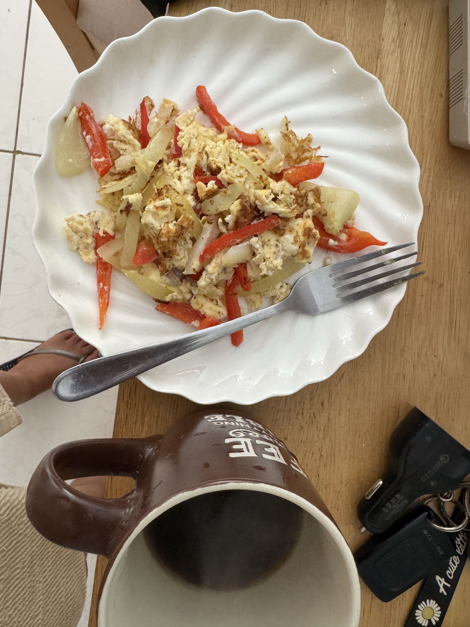 Huevos revueltos con verduras