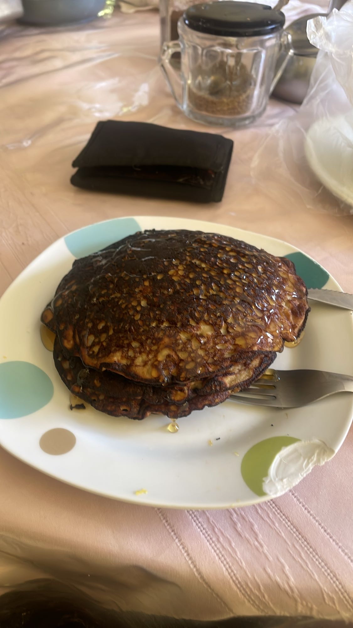 Banana Pancakes with Syrup