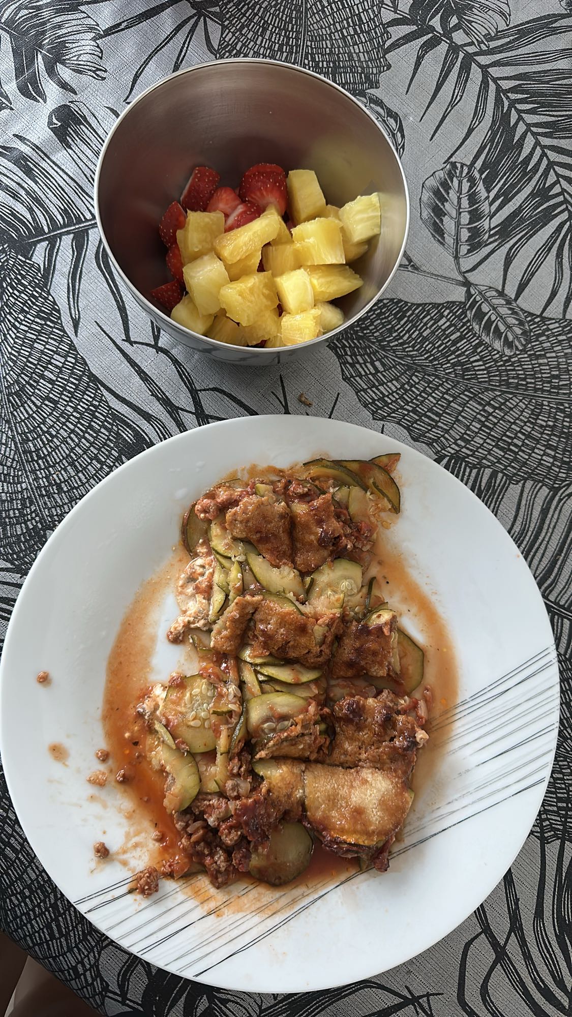 Lasagnes courgettes et fruits