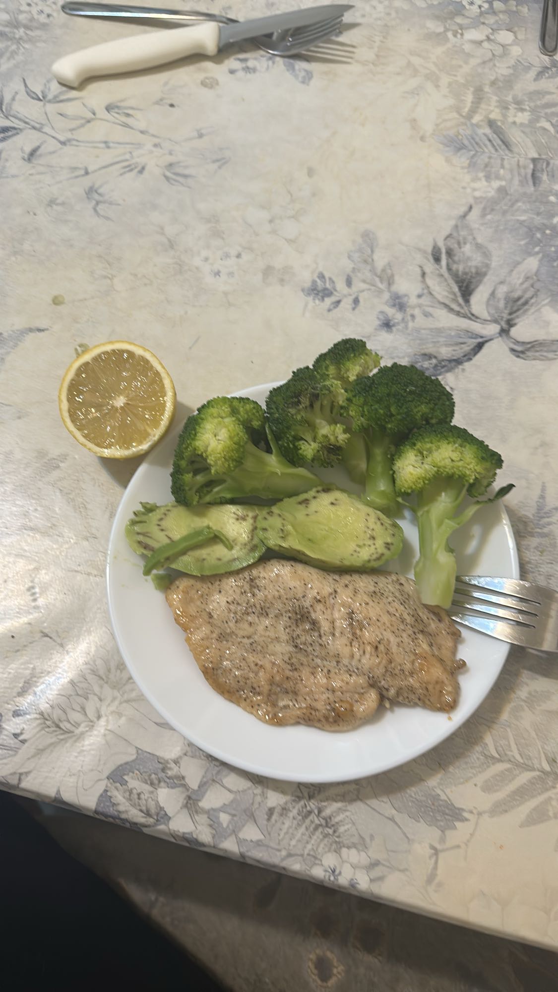 Chicken Avocado Broccoli Plate