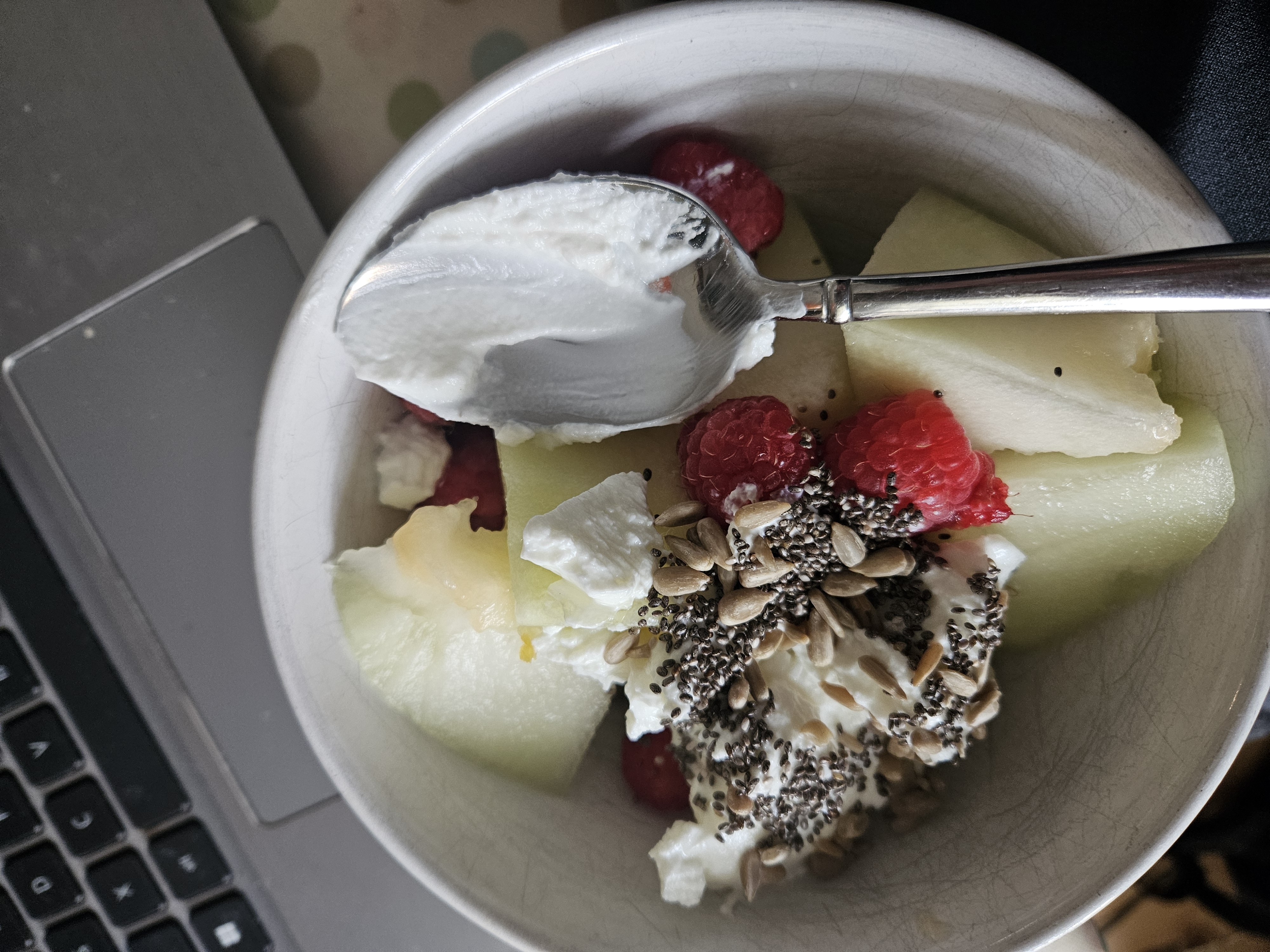 Yogurt fruit seed bowl