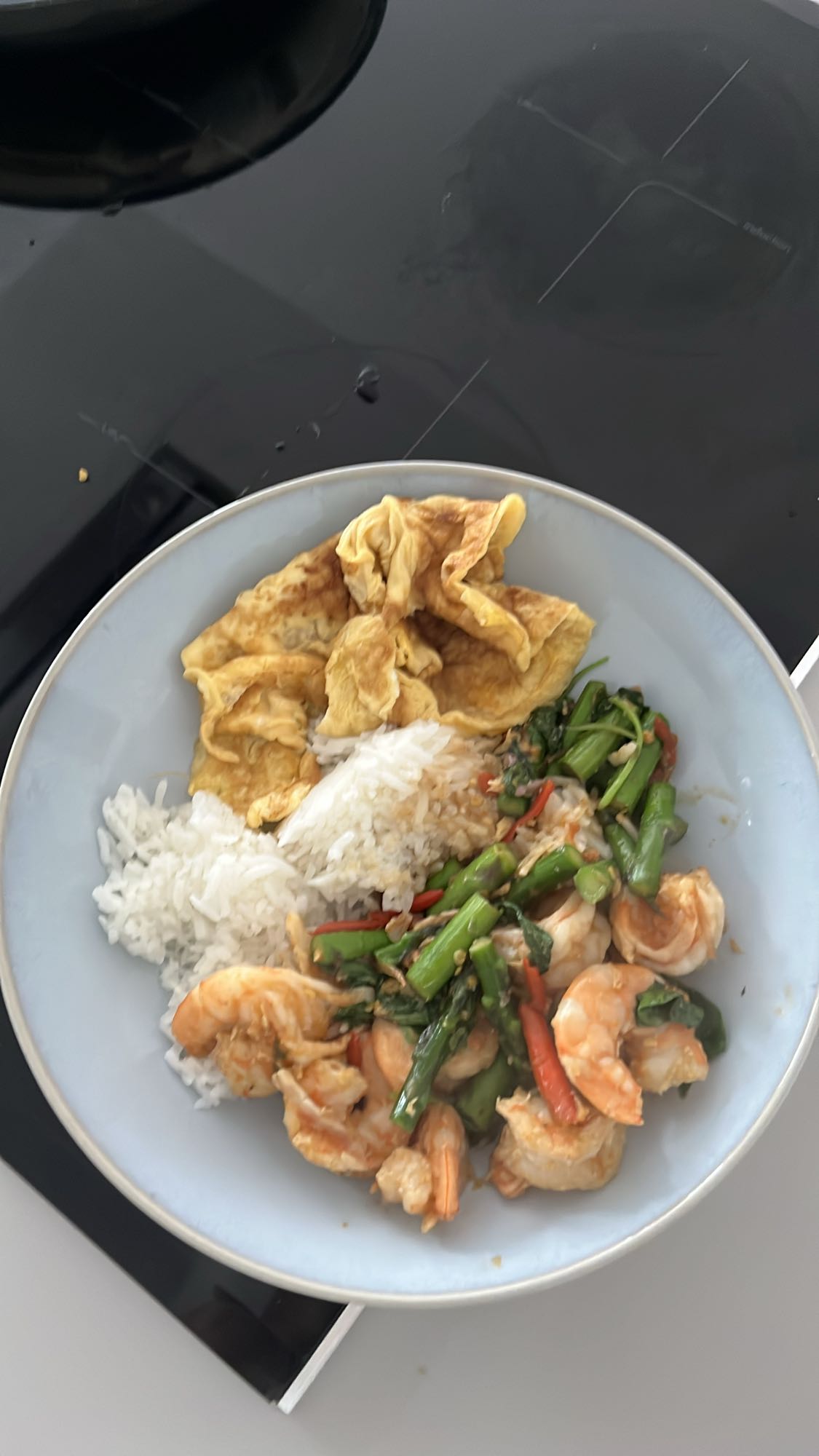 Shrimp rice with egg