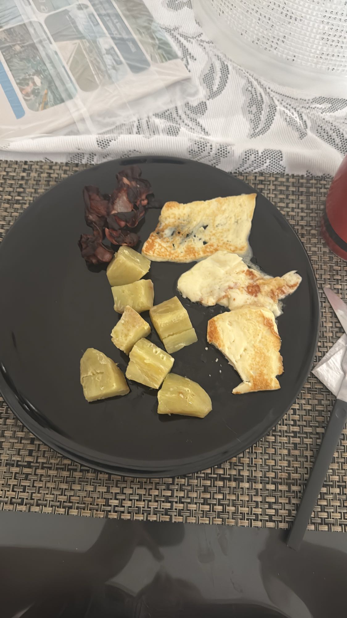 Desayuno con queso y camote