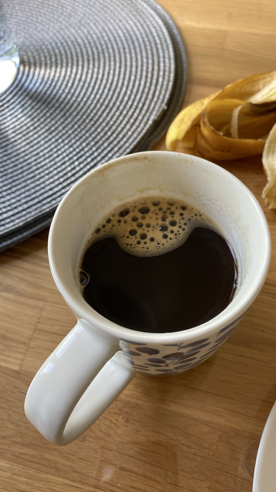 Black coffee and banana