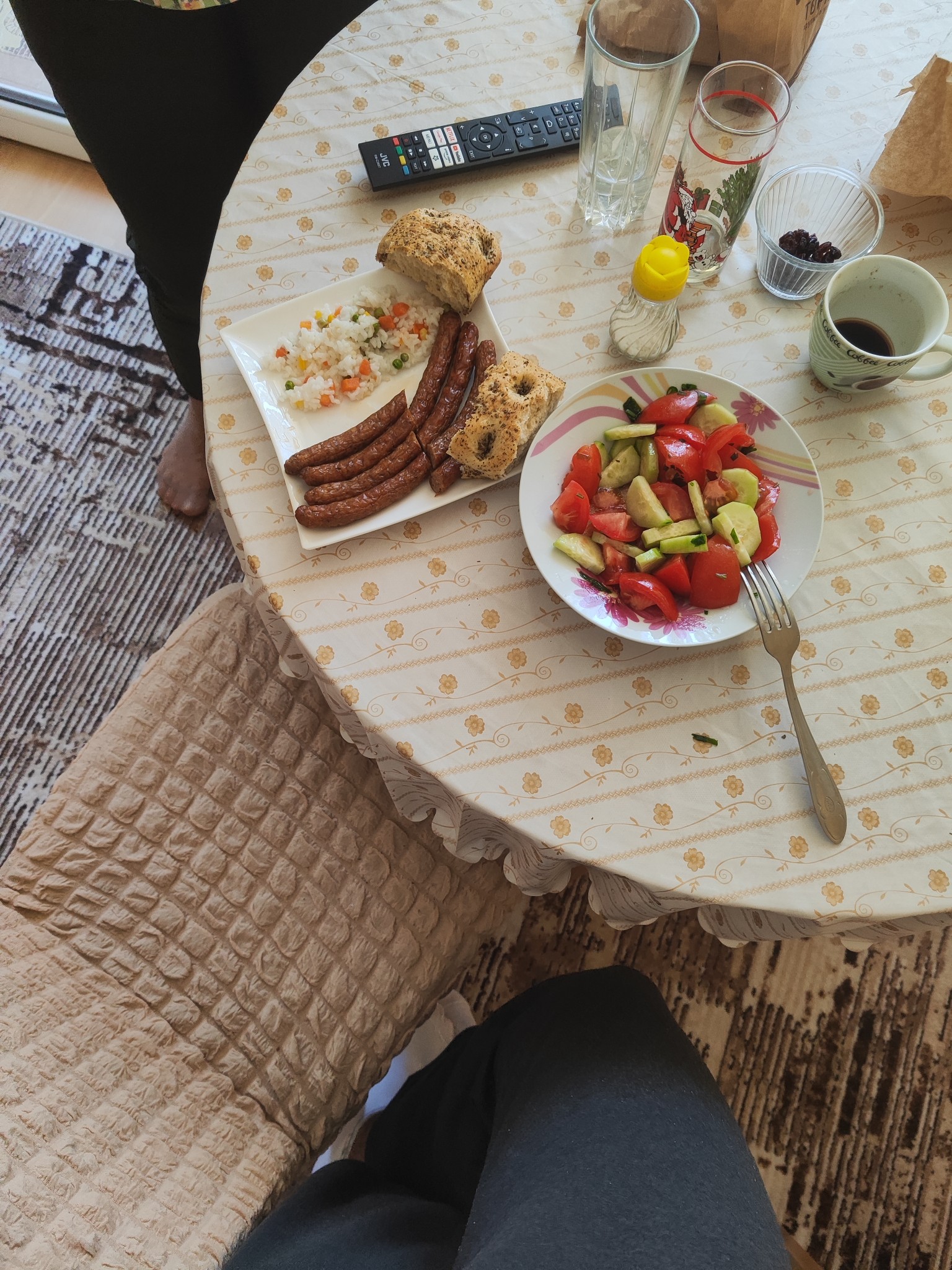 Sausage, Salad & Bread Plate