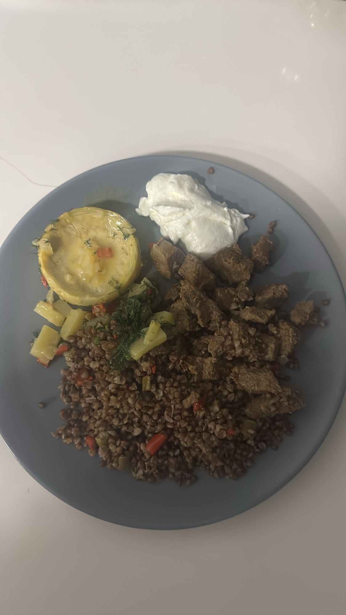гречка с говядиной и йогуртом
