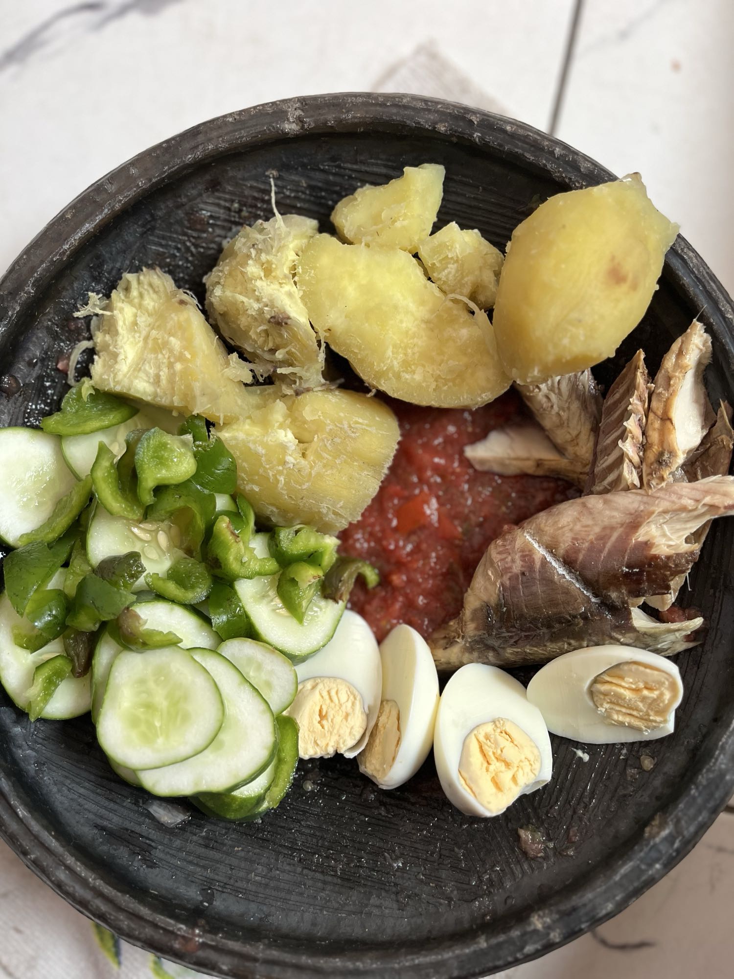 Boiled Yam & Egg Salad