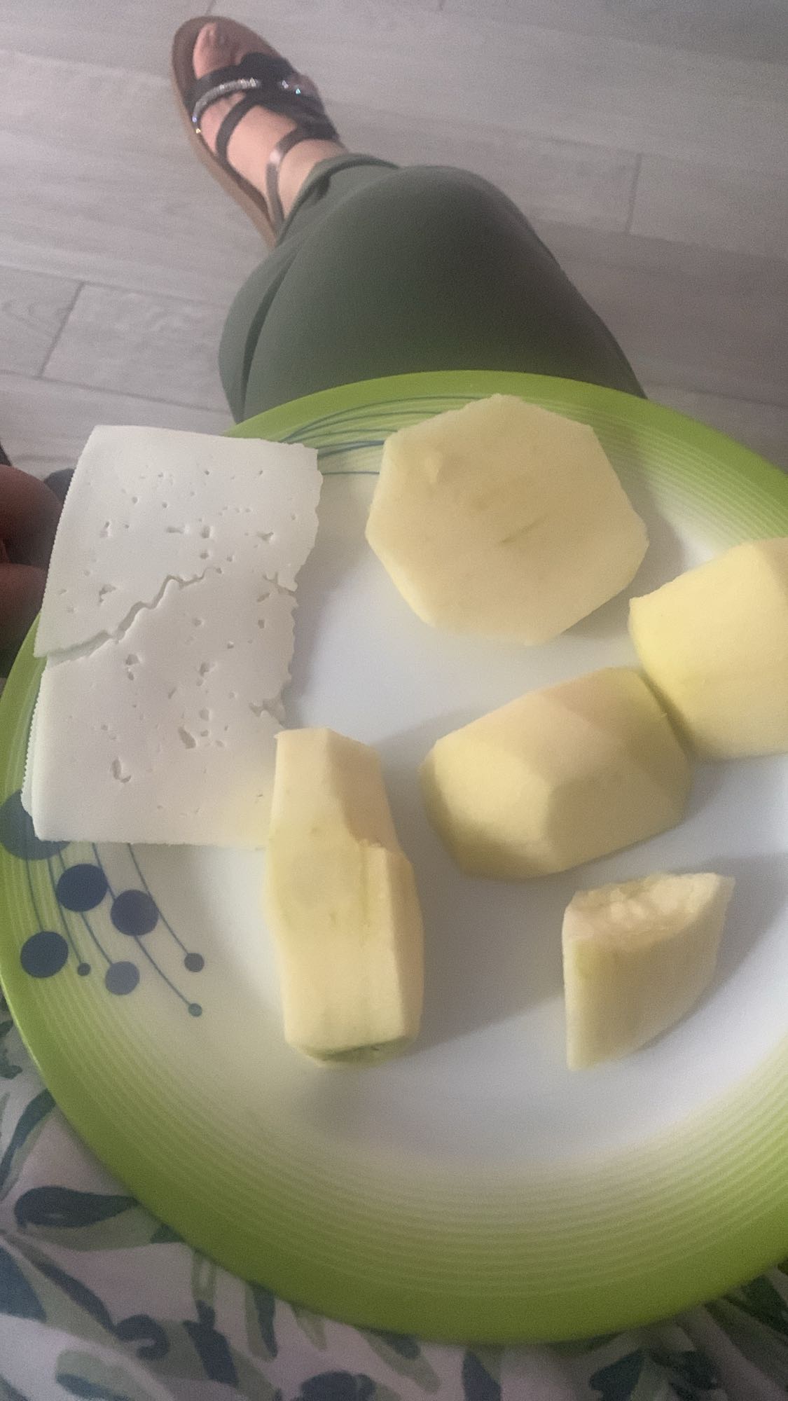 Queso fresco y manzana