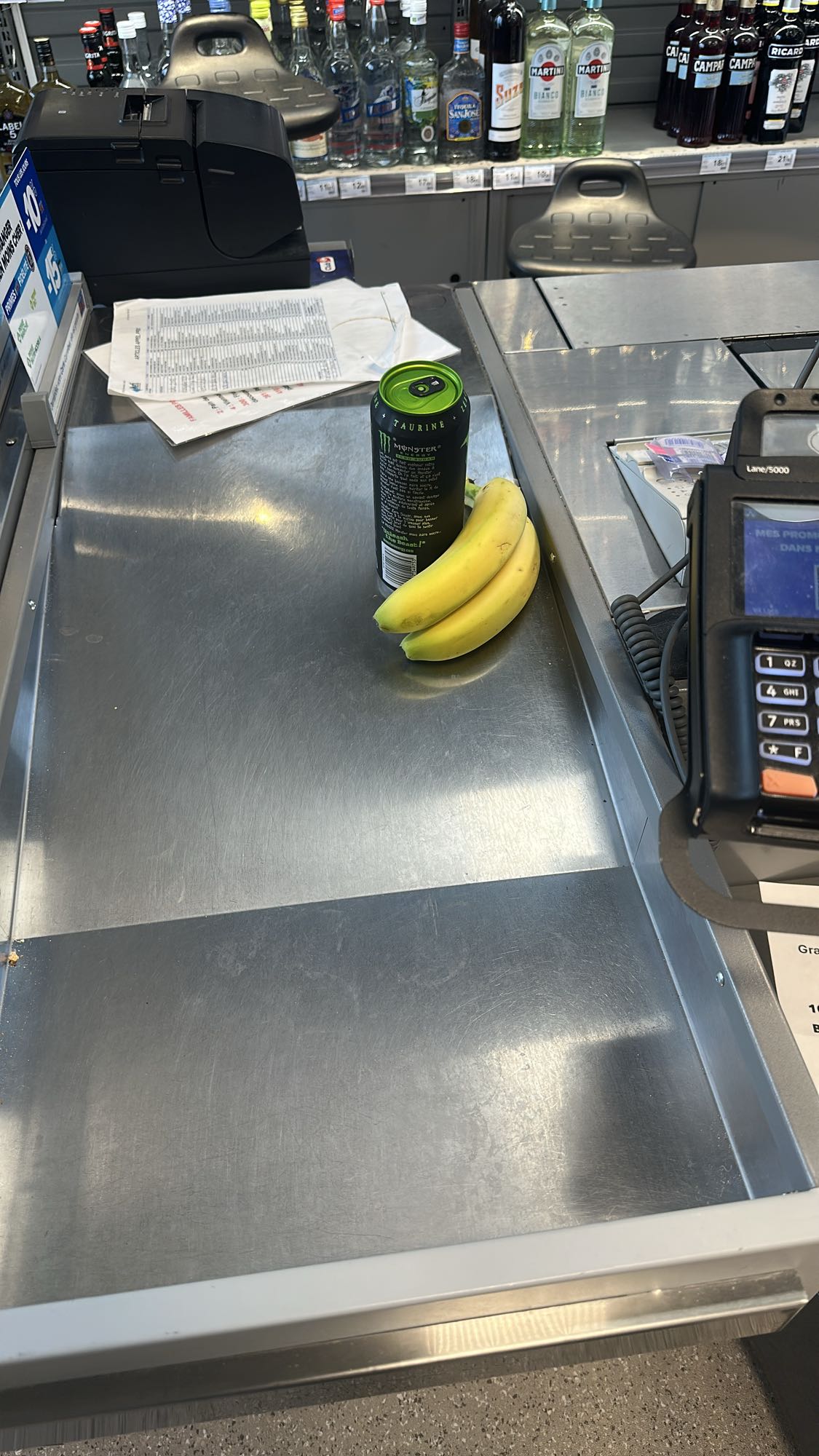 Bananes et boisson énergisante