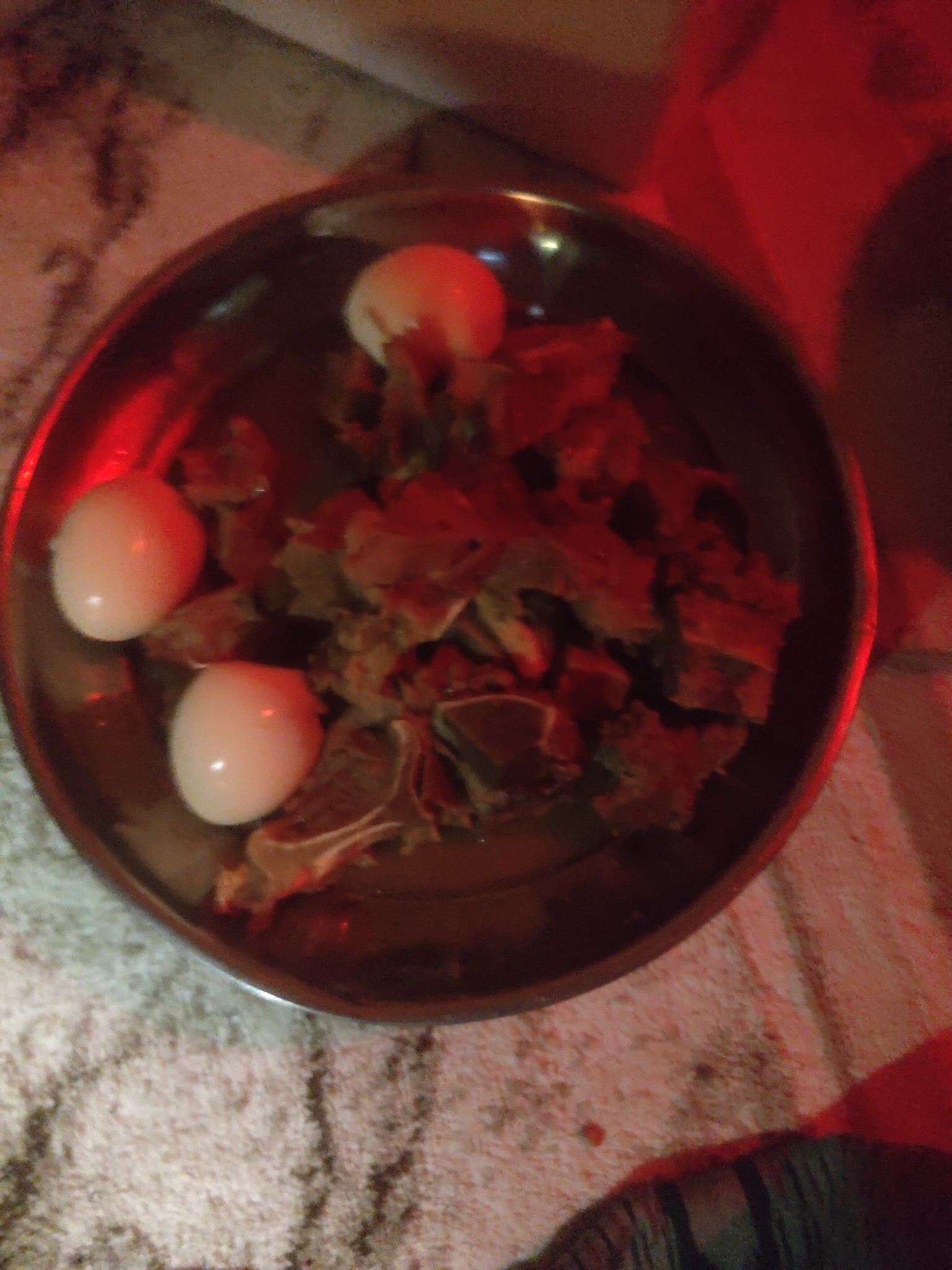 Eggs and Goat Meat Plate