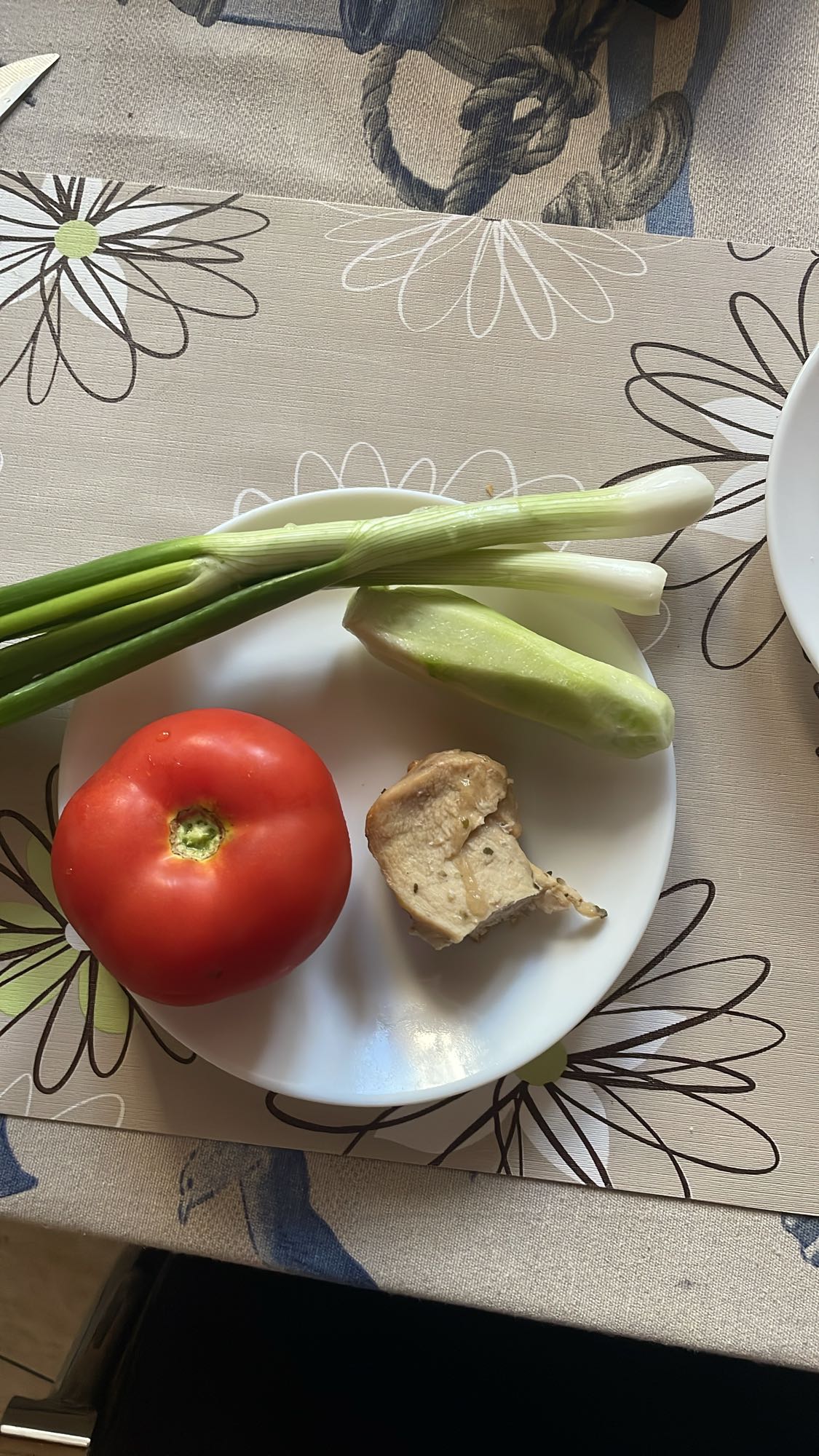 Piept de pui cu legume crude