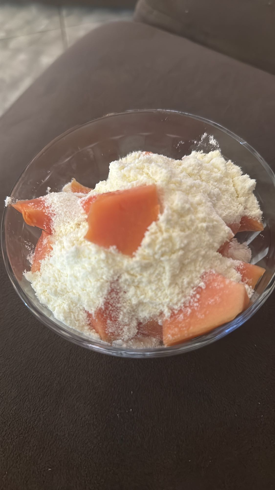 Mamão com leite em pó