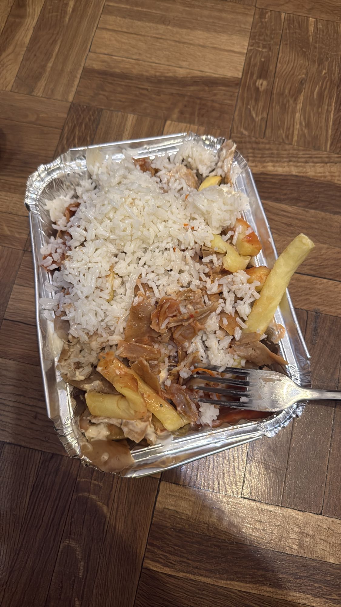 arroz con carne y papas