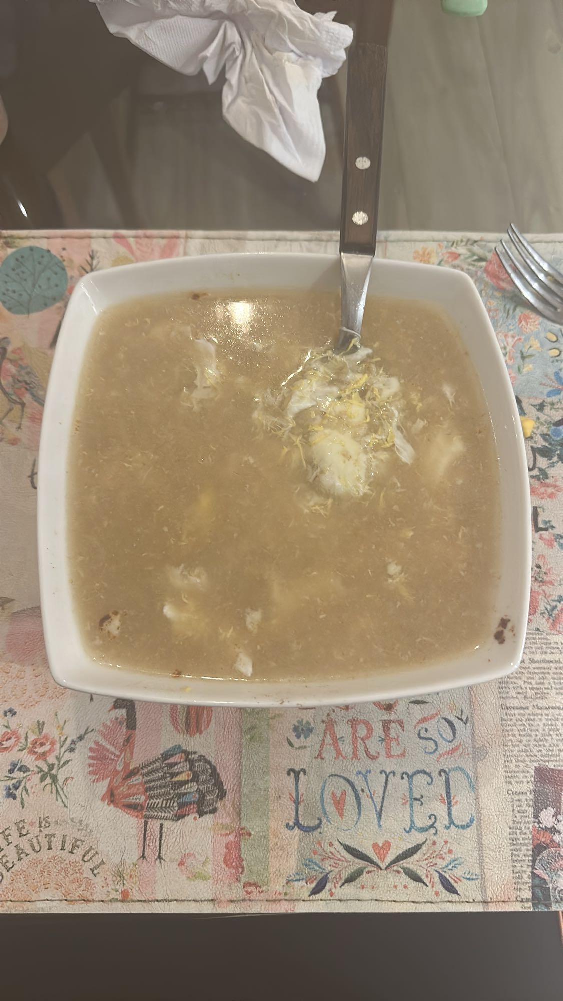 sopa de huevo