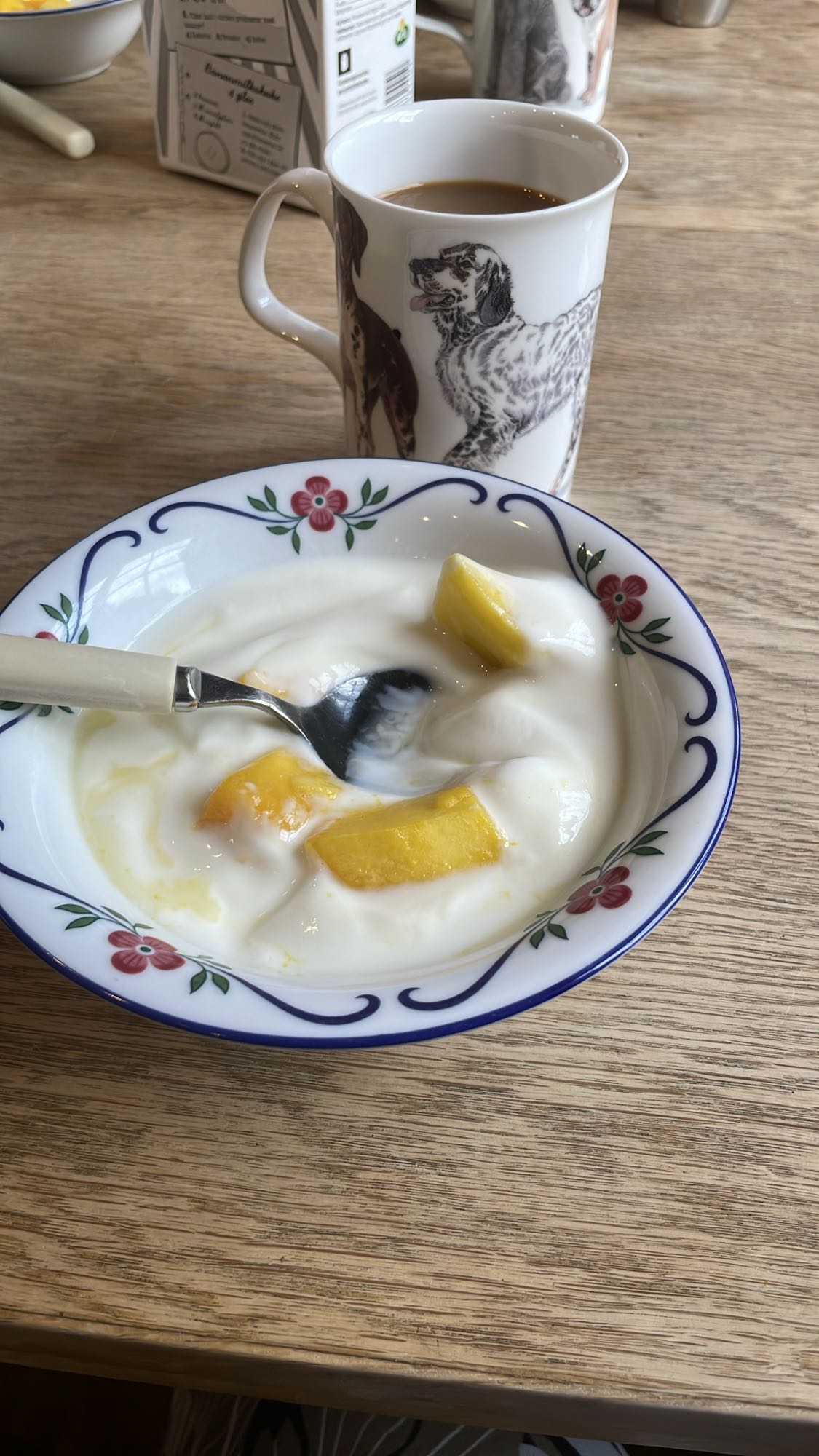Yoghurt med mango och kaffe