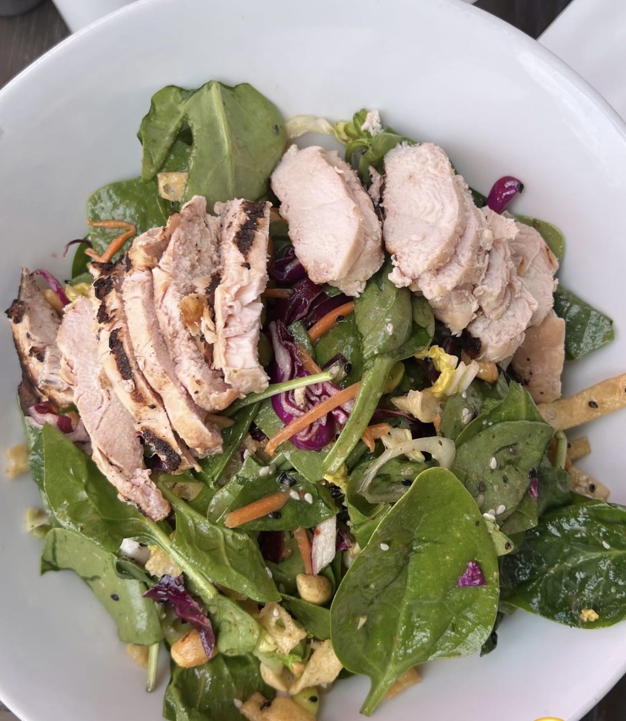 Grilled Chicken Spinach Salad