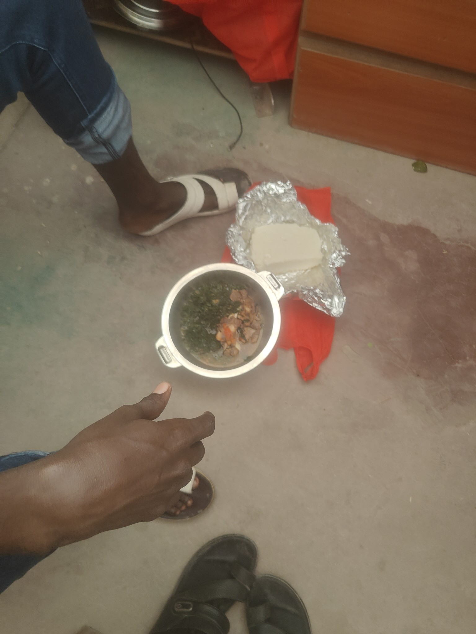 Ugali with greens & beef