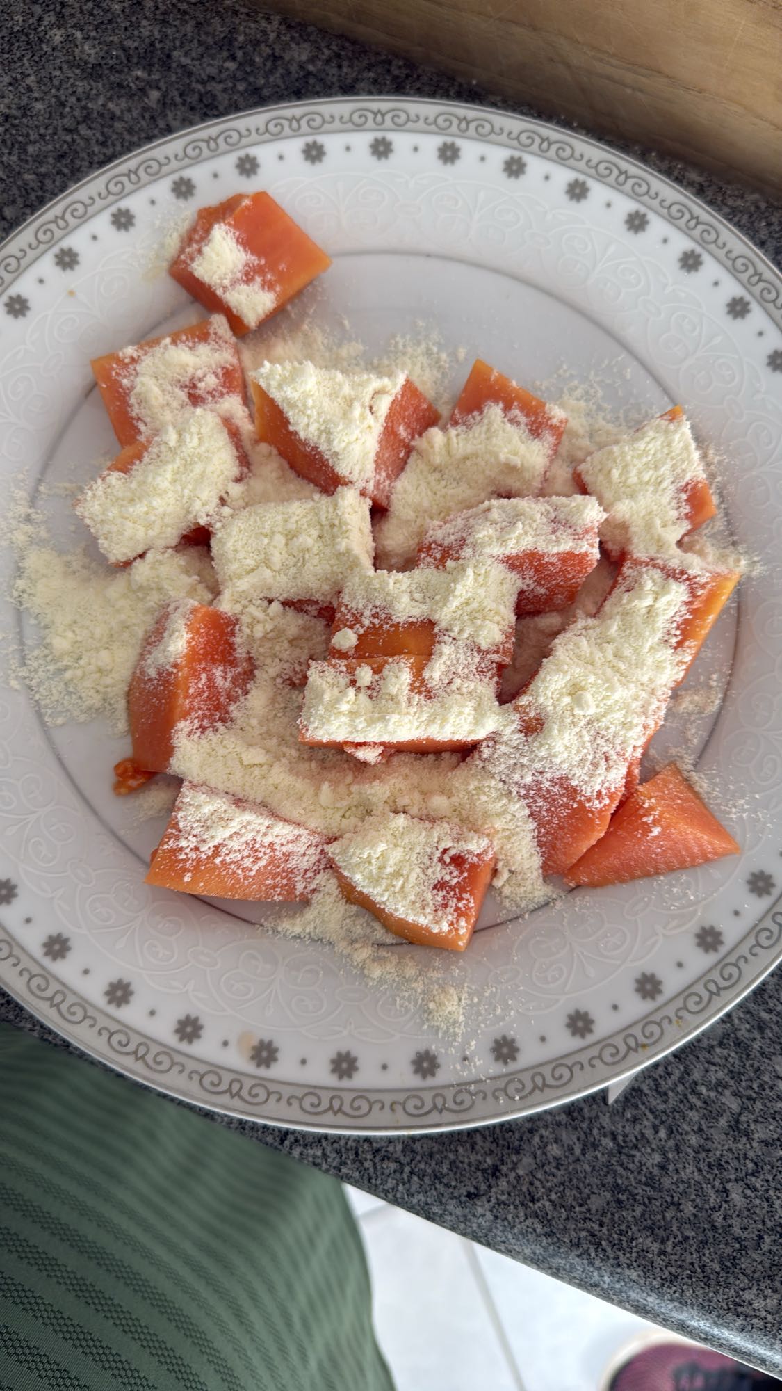 Mamão com leite em pó