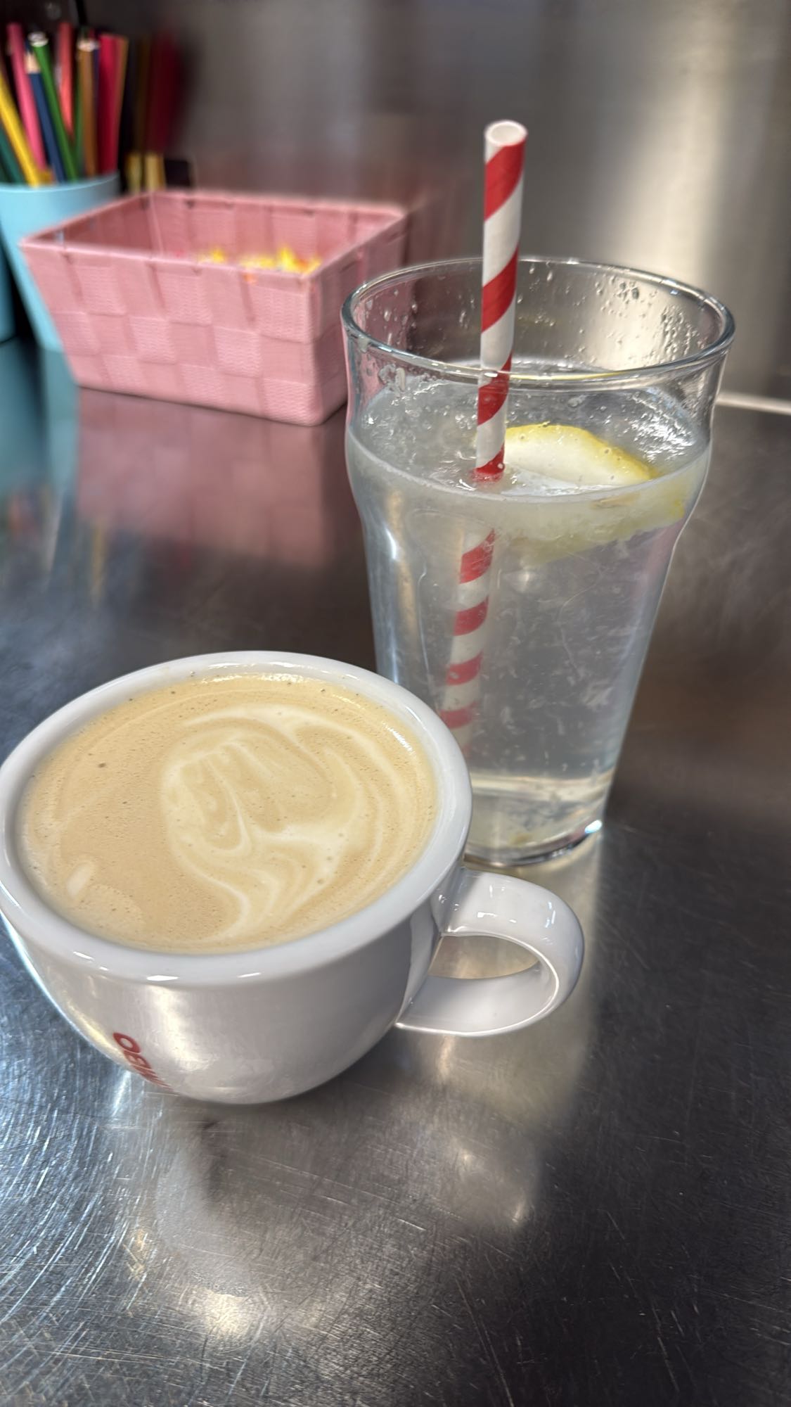 Coffee and lemon water