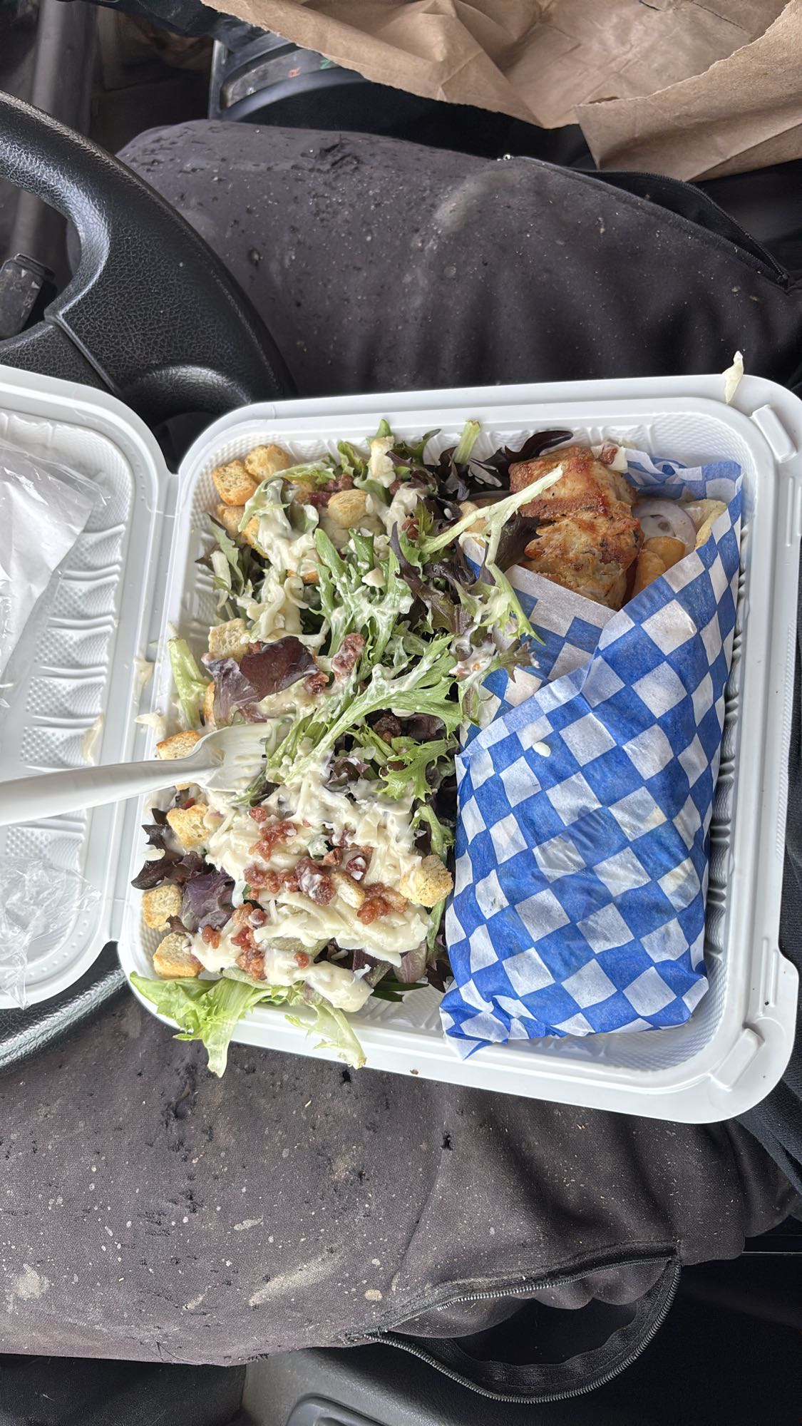 wrap au poulet et salade