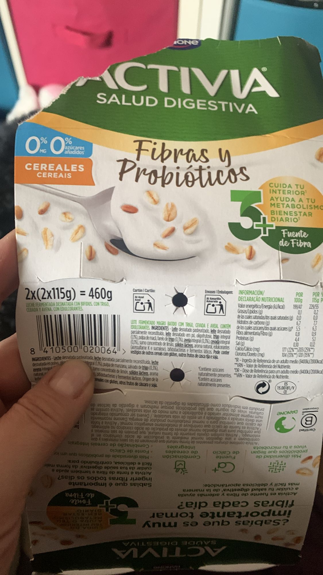 Yogur con cereales y fibra