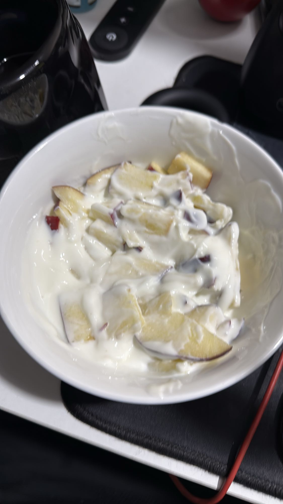 yogur con manzana
