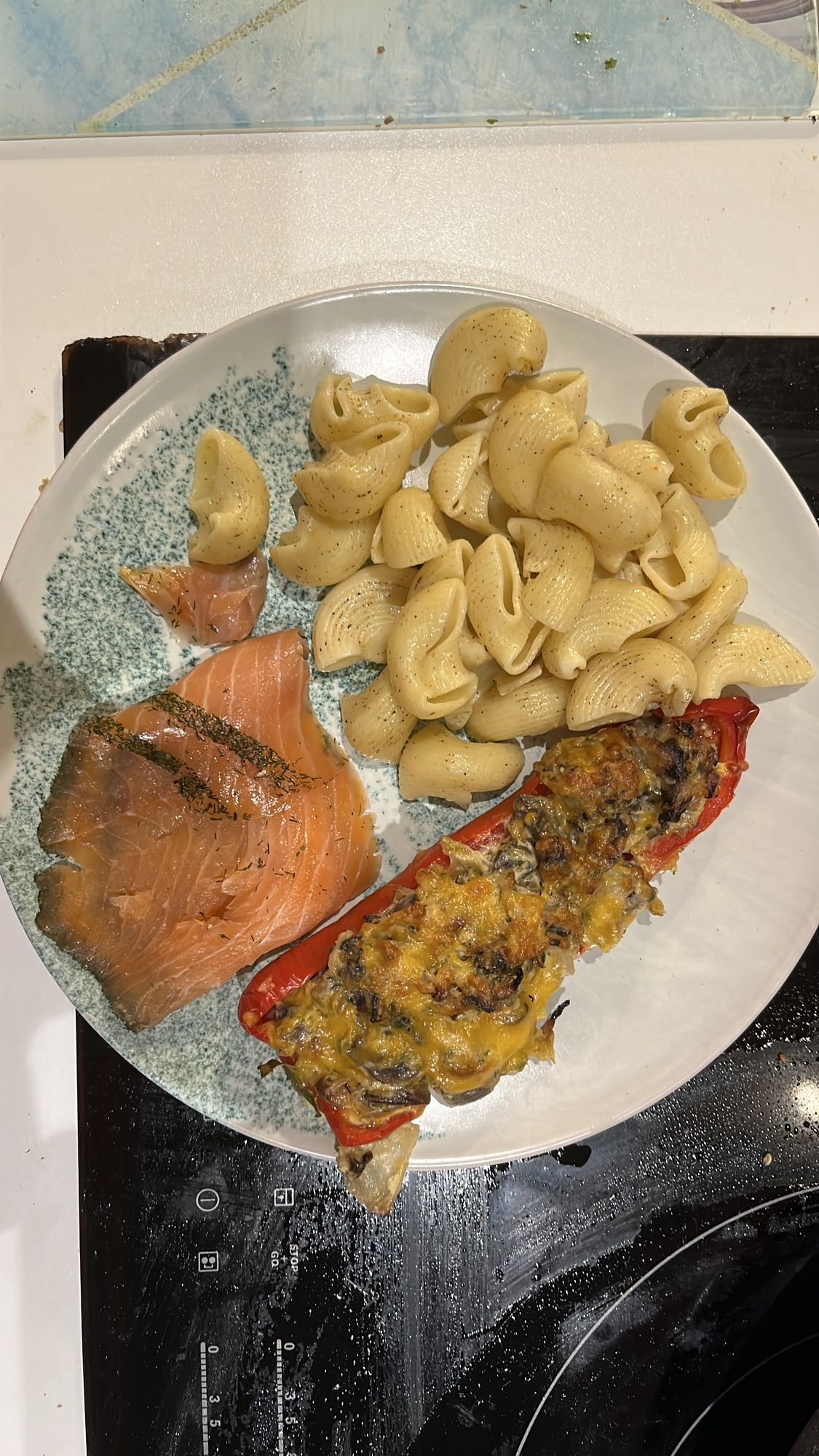 Pâtes et saumon fumé