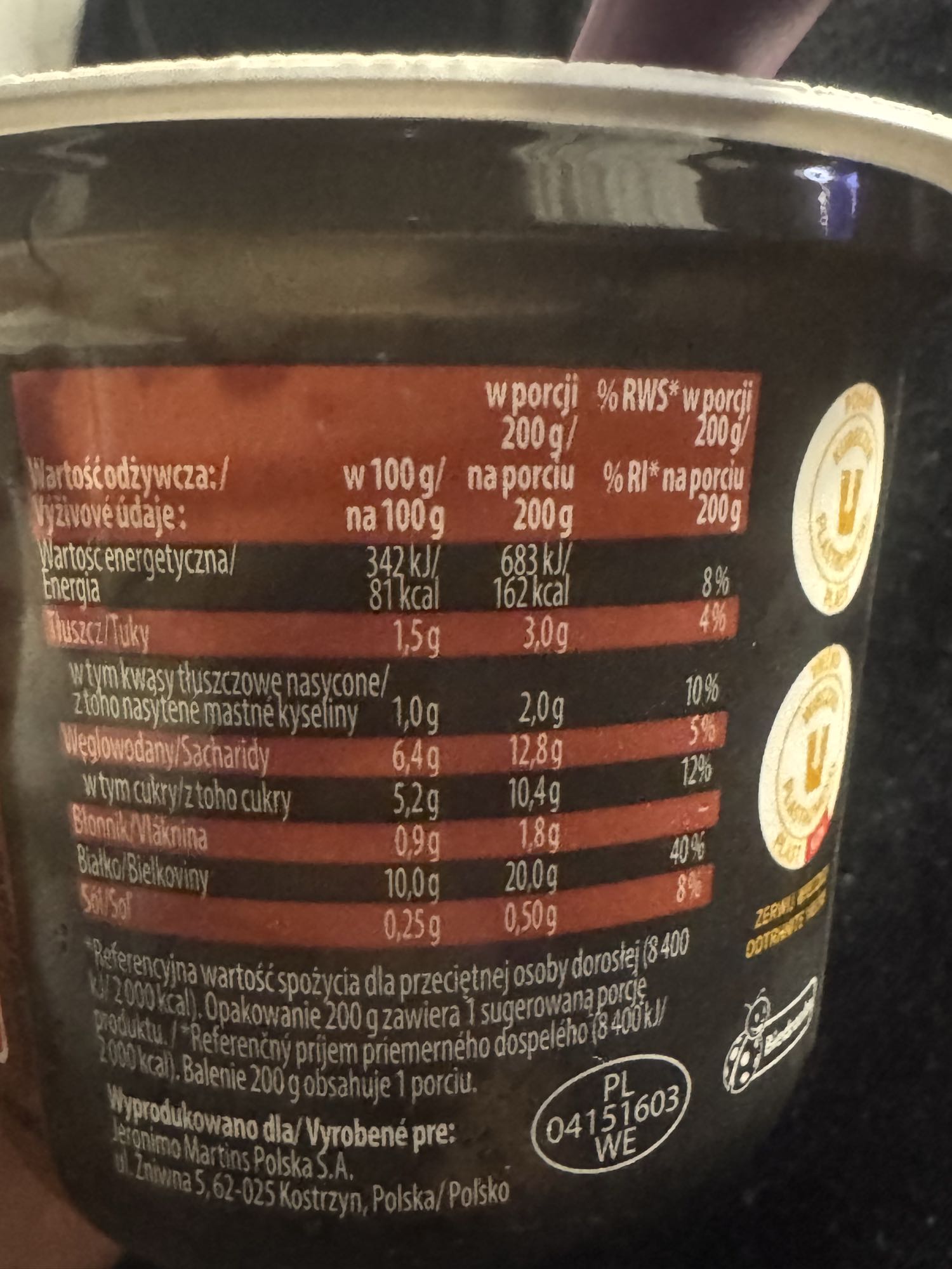 Deser proteinowy czekoladowy