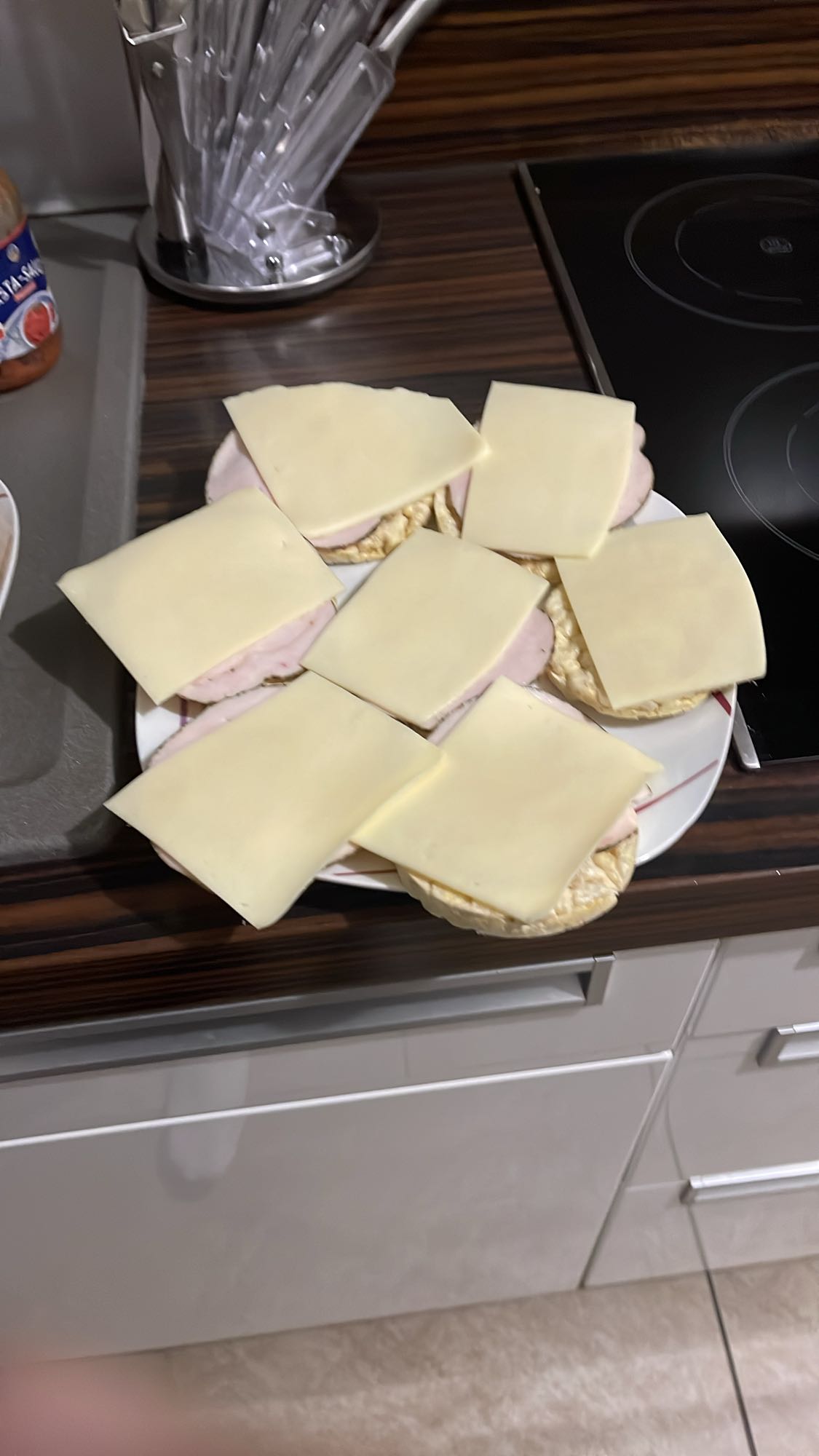 Reiswaffeln mit Käse & Pute